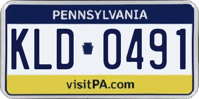 PA license plate KLD0491