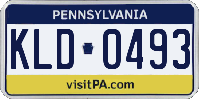 PA license plate KLD0493