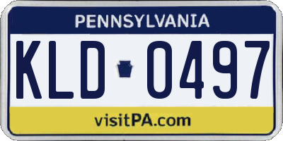 PA license plate KLD0497