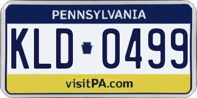 PA license plate KLD0499