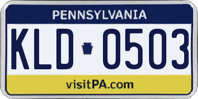 PA license plate KLD0503