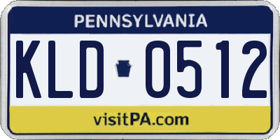 PA license plate KLD0512