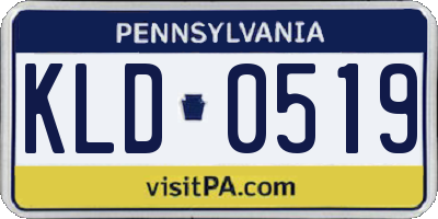 PA license plate KLD0519