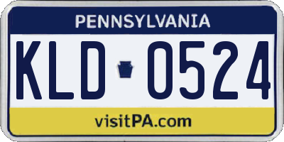 PA license plate KLD0524