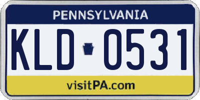 PA license plate KLD0531