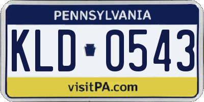 PA license plate KLD0543