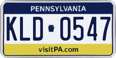 PA license plate KLD0547