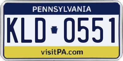 PA license plate KLD0551