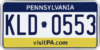 PA license plate KLD0553