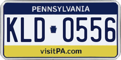 PA license plate KLD0556