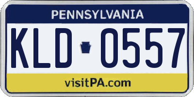 PA license plate KLD0557