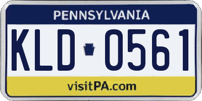 PA license plate KLD0561