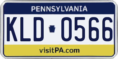 PA license plate KLD0566
