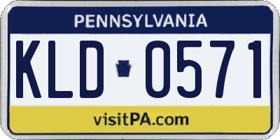 PA license plate KLD0571