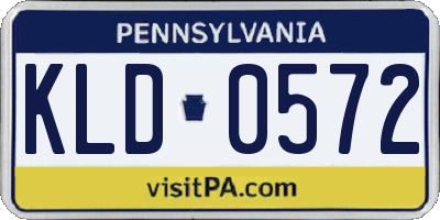 PA license plate KLD0572