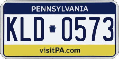 PA license plate KLD0573