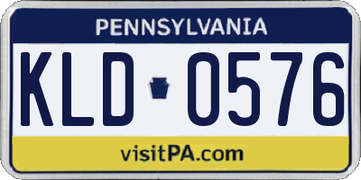 PA license plate KLD0576