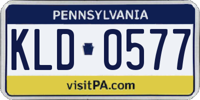 PA license plate KLD0577