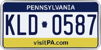 PA license plate KLD0587