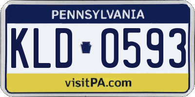 PA license plate KLD0593