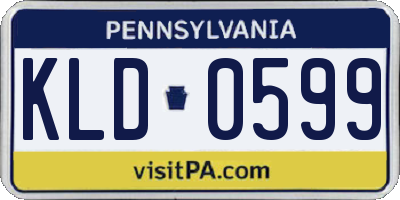 PA license plate KLD0599