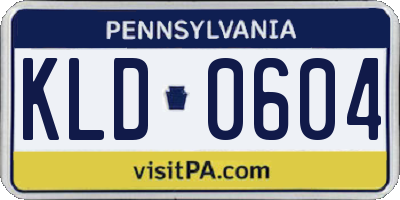 PA license plate KLD0604