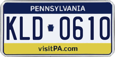 PA license plate KLD0610