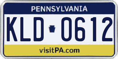 PA license plate KLD0612