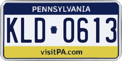 PA license plate KLD0613