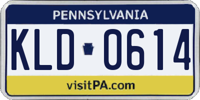 PA license plate KLD0614