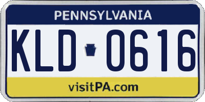 PA license plate KLD0616