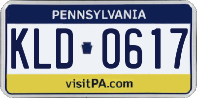PA license plate KLD0617