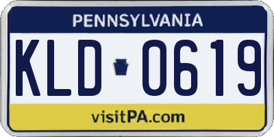PA license plate KLD0619