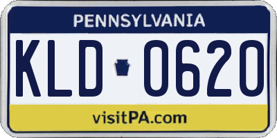 PA license plate KLD0620