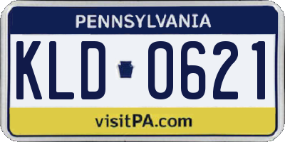 PA license plate KLD0621