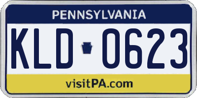 PA license plate KLD0623
