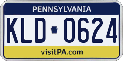 PA license plate KLD0624