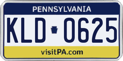 PA license plate KLD0625
