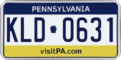 PA license plate KLD0631