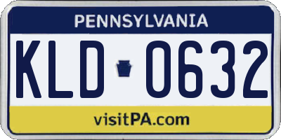 PA license plate KLD0632