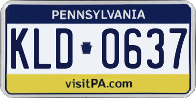 PA license plate KLD0637