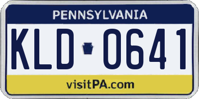 PA license plate KLD0641