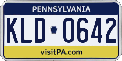 PA license plate KLD0642
