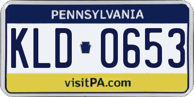 PA license plate KLD0653