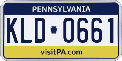 PA license plate KLD0661