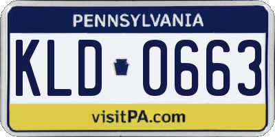 PA license plate KLD0663