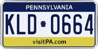 PA license plate KLD0664