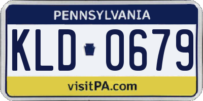 PA license plate KLD0679