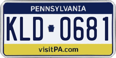 PA license plate KLD0681