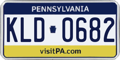 PA license plate KLD0682